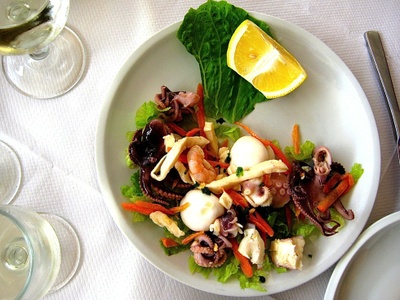 Meeresfrüchte im Restaurant Alex